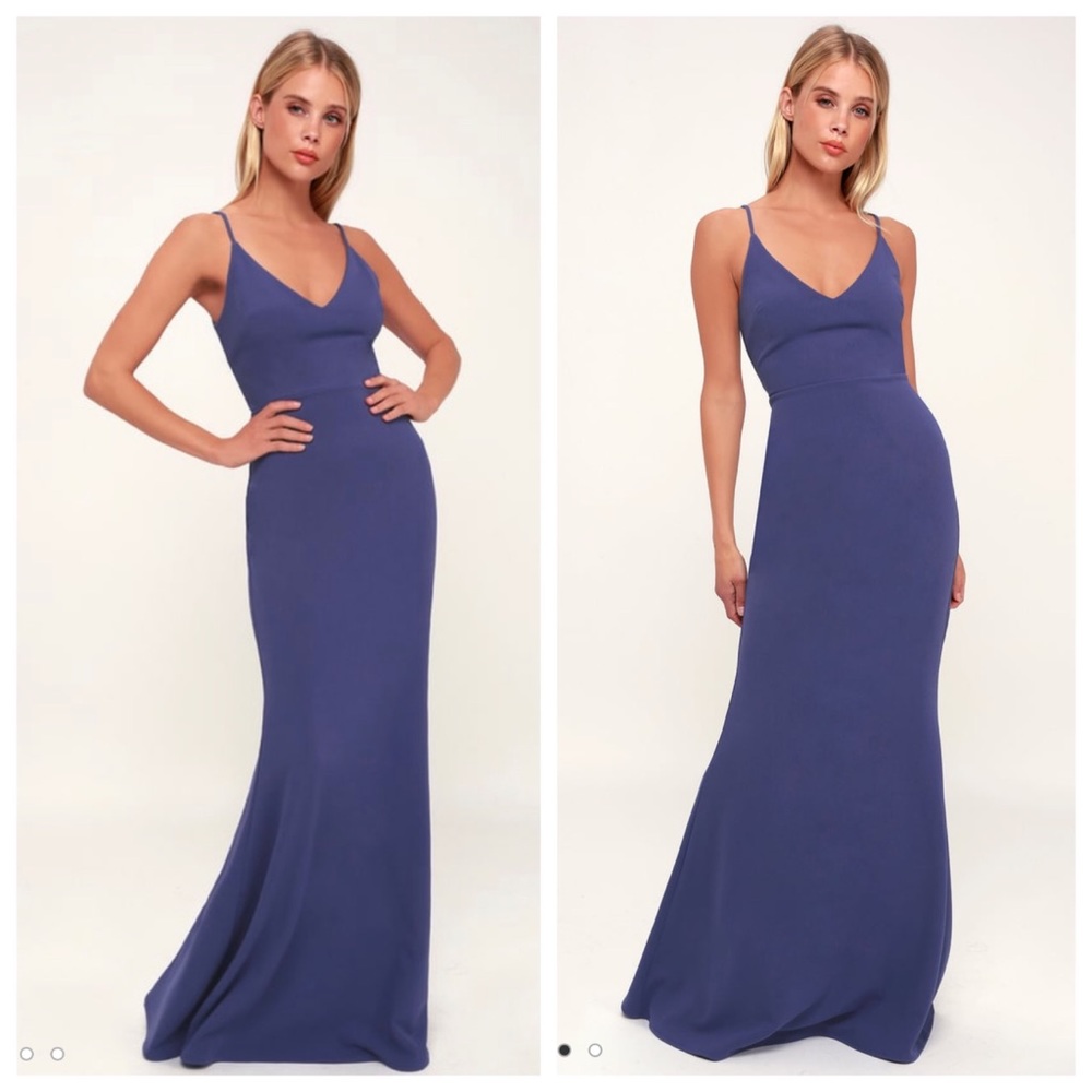 Lulus Infinite Glory Maxi Dress in Slate Blue
